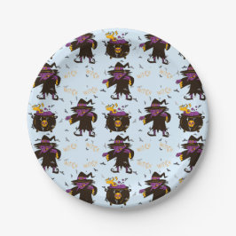 Witch Creepy Spooky Halloween Party Papieren Bordje