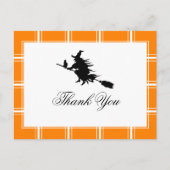 Witch Dank je Halloween Sinaasappel Briefkaart (Voorkant)