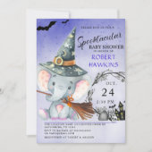 Witch Elephant Halloween Baby shower Invitation (Devant)