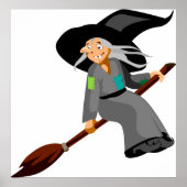 Witch en Broomstick Poster (Voorkant)