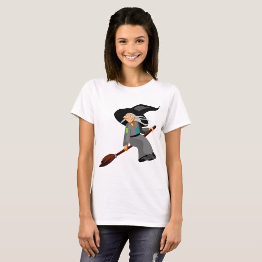 Witch en Broomstick T-shirt (Voorkant volledig)