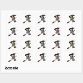 Witch en Broomstick Vierkante Sticker (Vel)