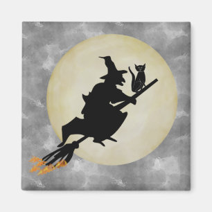 Witch en Cat Magneet