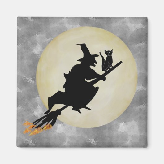 Witch en Cat Magneet (Voorkant)