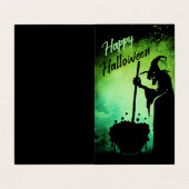 Witch en cauldron Halloween minikaart Visitekaartjes (Buitenkant ongevouwen)