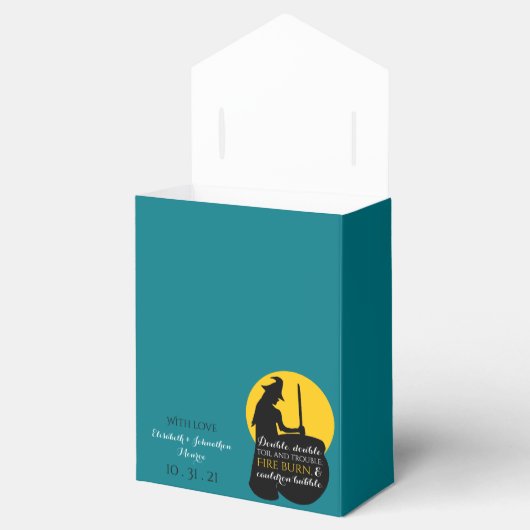 Witch en Moon Magic Spell Favor Box Bedankdoosjes (Geopend)