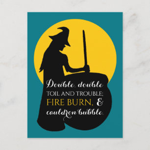 Witch en Moon Magic Spell Invitation Briefkaart