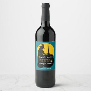Witch en Moon Magic Spell Wine Label Wijn Etiket
