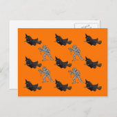 Witch en Mummy Pattern Halloween Briefkaart (Voorkant / Achterkant)
