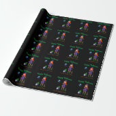 Witch en Spider Custom Name Black Halloween Cadeaupapier (Uitgerold)