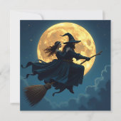 Witch en Warlock gepersonaliseerde Halloween Kaart (Voorkant)