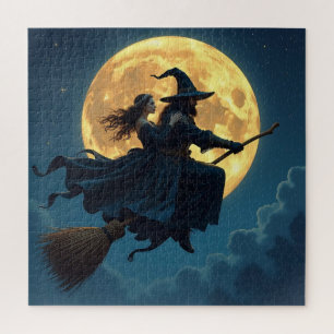 Witch en Warlock gepersonaliseerde Halloween Legpuzzel