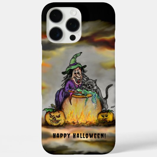 Witch en zwarte kat, Happy Halloween! Case-Mate iPhone Case (Achterkant)