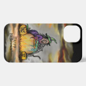 Witch en zwarte kat, Happy Halloween! iPhone Hoesje (Achterkant horizontaal)