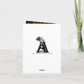 Witch en zwarte kat, Happy Halloween! Kaart (Achterkant)