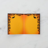 Witch en zwarte kat, Happy Halloween! Kaart (Binnen)