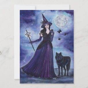 Witch en zwarte wolf van Renee Lavoie