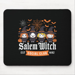 Witch Est 1692 Social Club Halloween Vrouwen Meisj Muismat