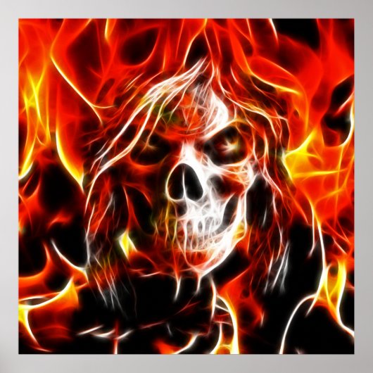 Witch Fiery Skull Poster (Voorkant)