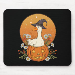 Witch Goose Halloween pompoenbloemen Schattige Gra Muismat