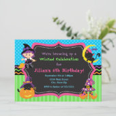 Witch Halloween Anniversaire Fête Invitation (Debout devant)