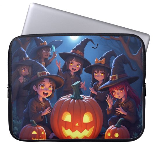 Witch Halloween Dark Theme Electronics Bag Laptop Sleeve (Voorkant)