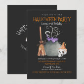 Witch Halloween Invitation Anniversaire (Devant / Derrière)