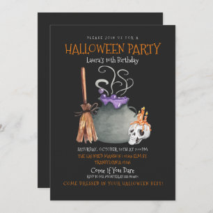 Witch Halloween Invitation Anniversaire