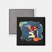 Witch Halloween met rode haren Magneet (Voorkant / Achterkant)