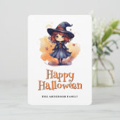 Witch Happy Halloween Kaart (Staand voorkant)