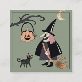 Witch Happy Halloween van de schoolsluitkaart Informatiekaartje