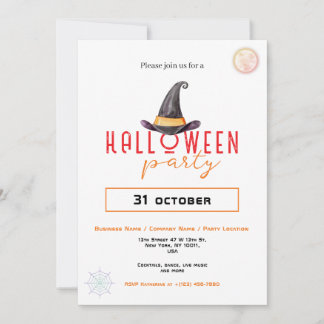 Witch Hat Business Halloween Party Office Event I Kaart