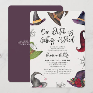 Witch Hitched Paars Halloween Vrijgezellenfeest Kaart