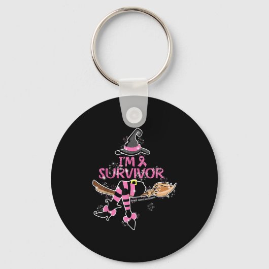 Witch Im A Survivor Halloween Breast Cancer Awaren Sleutelhanger (Voorkant)