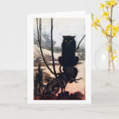 Witch in Cat Form Kaart (Gele Bloem)