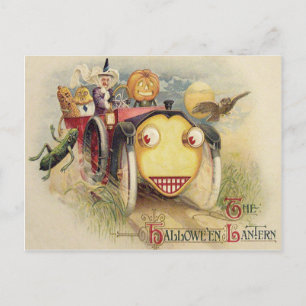 Witch Jack O Lantern Car Owl Full Moon Briefkaart
