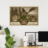 Witch Jack O' Lantern Pumpkin Goblin Poster (Thuiskantoor)