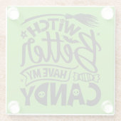 Witch kan beter mijn Snoep hebben Glazen Onderzetter (Achterkant)