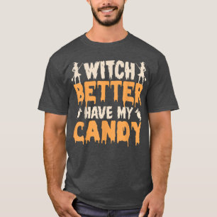 Witch kan beter mijn snoephoorn Halloween party Pu T-shirt