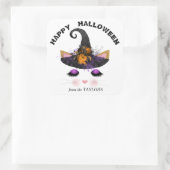 Witch Kat Face Halloween Vierkante Sticker (Tas)