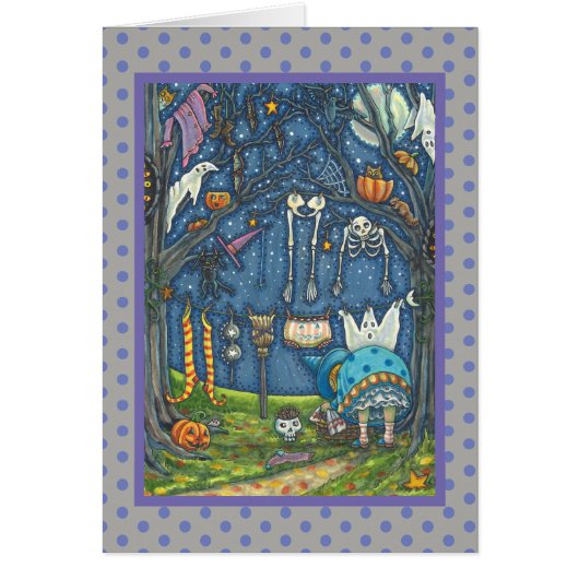 WITCH LAUNDRY DAY, SKELETONS GHOSTS WENSKAART (Voorkant)