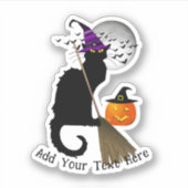 Witch Le Chat Noir Halloween Sticker (Voorkant)