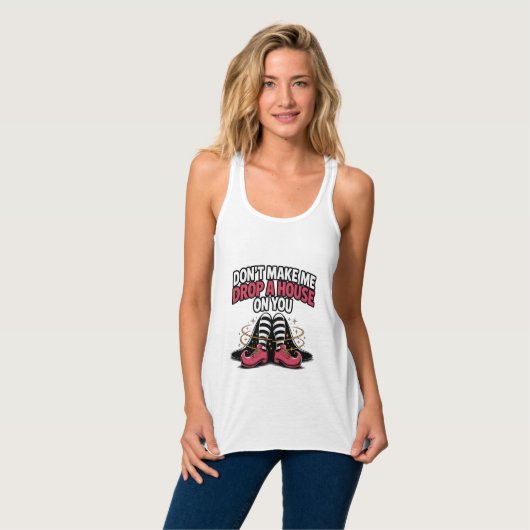 Witch Legs – Drop a House Funny Halloween Quote Tanktop (Volledige Voorkant)