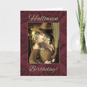Witch Magical Halloween Birthday Card Kaart