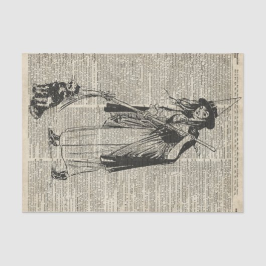 Witch met Cat Haloowen party Gift Decoration Tissuepapier (Voorkant)