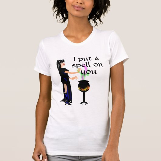Witch met Magic Pot en quote T-shirt (Voorkant)