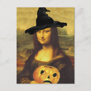 Witch Mona Lisa Autumn Veranderde Kunst door crc B Briefkaart