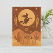 Witch Moon Halloween Boho Invitation (Debout devant)