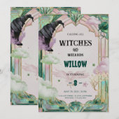 Witch Musical Birthday Invitation Magical Canva Kaart (Voorkant / Achterkant)