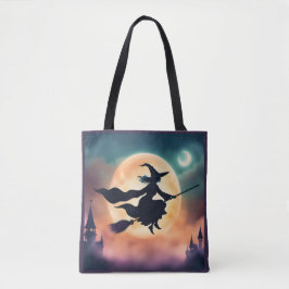Witch on a Broom Halloween Draagtas
